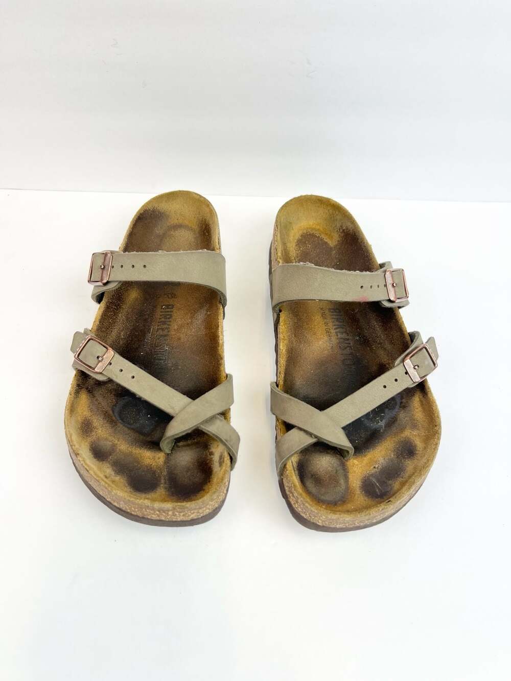 Birkenstock Mayari Oiled Leather Sandals in Stone/Taupe US 7.5 Euro 38 - Picture 6 of 6